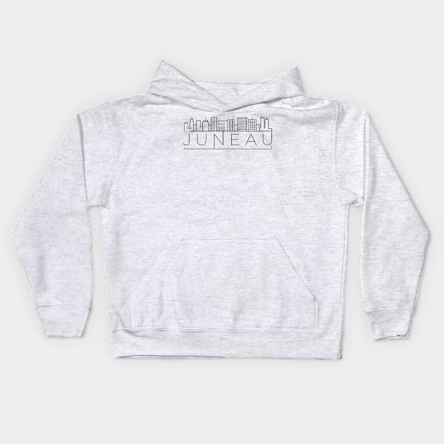 Juneau Minimal Skyline Kids Hoodie by kursatunsal